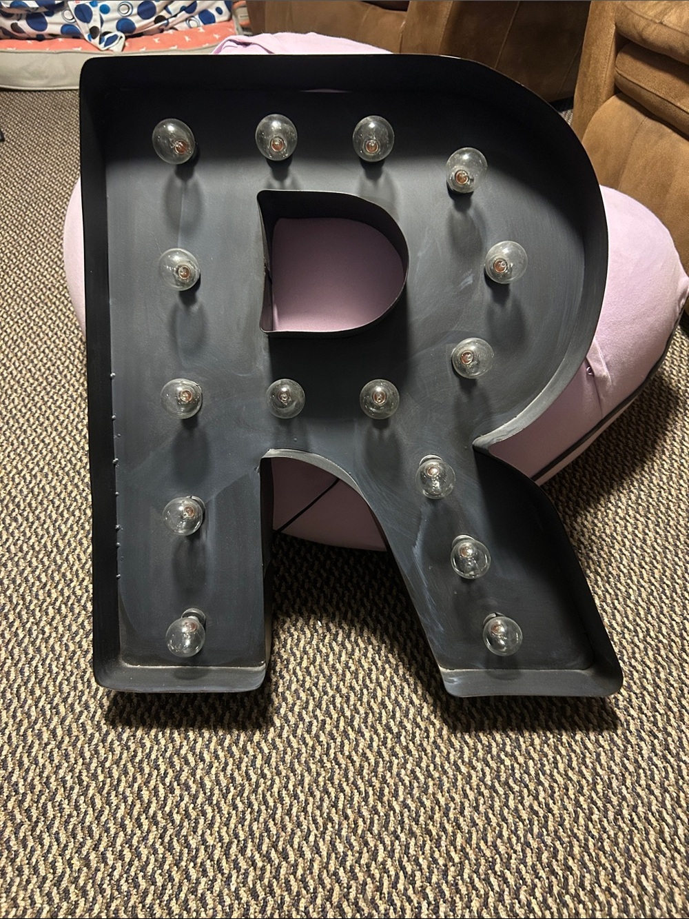 Black Letter R Marquee Light with Bulbs -